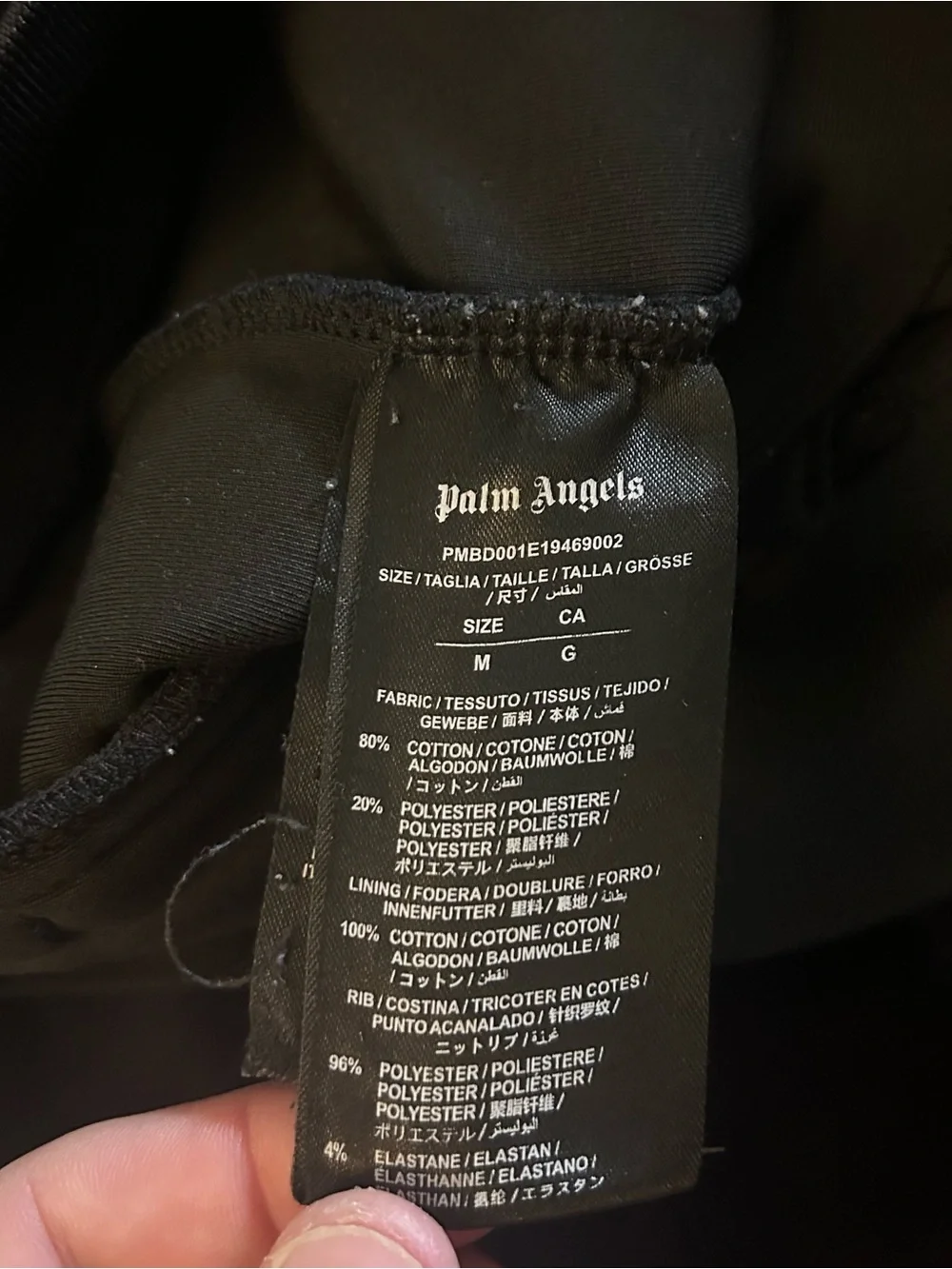 Palm Angels Streetwear Black White Stripes Classic Logo Zip Up Track Jacket M